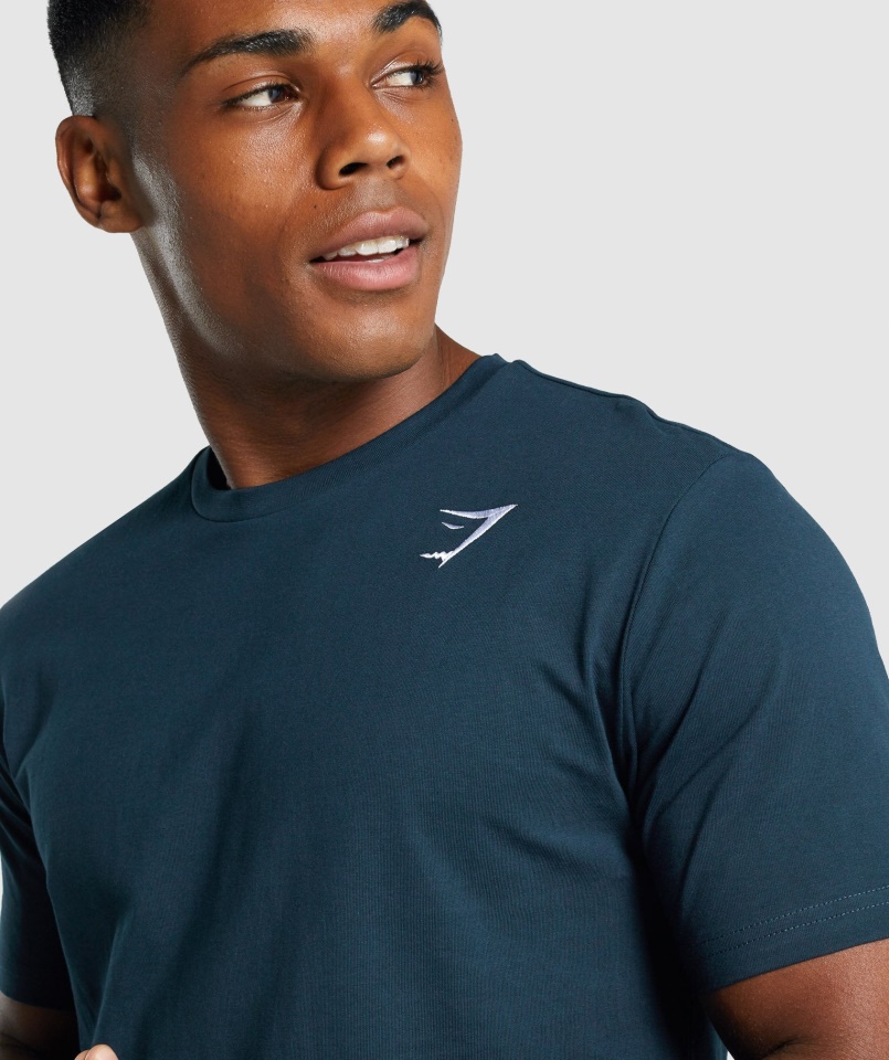 Gymshark Navy Címeres Póló