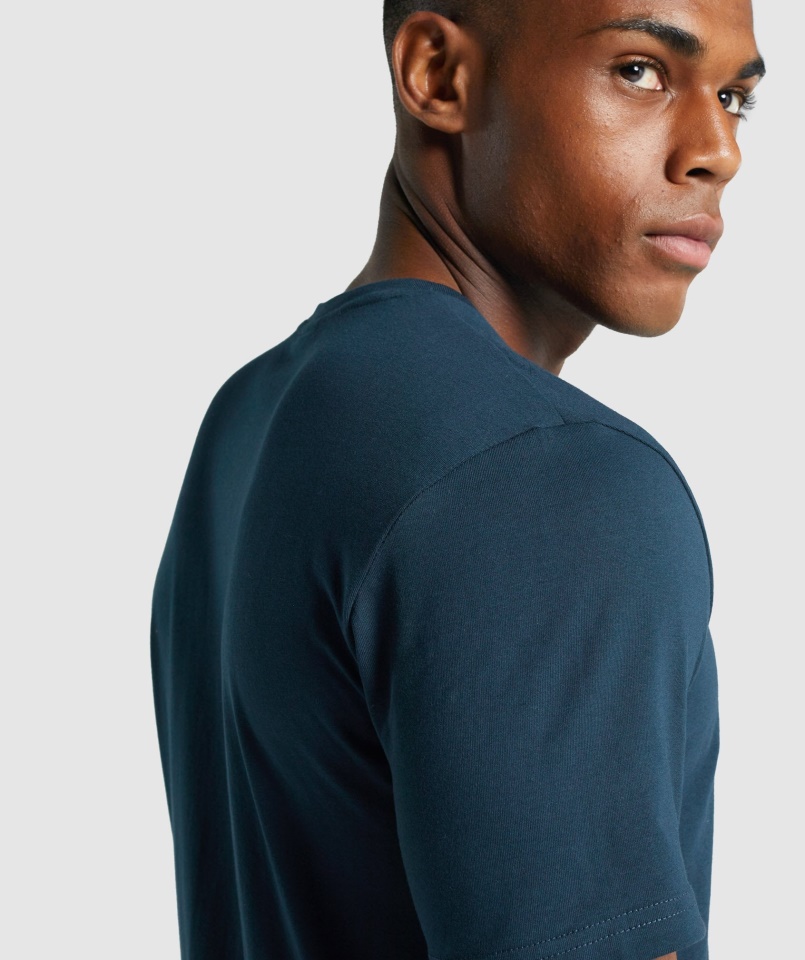 Gymshark Navy Címeres Póló