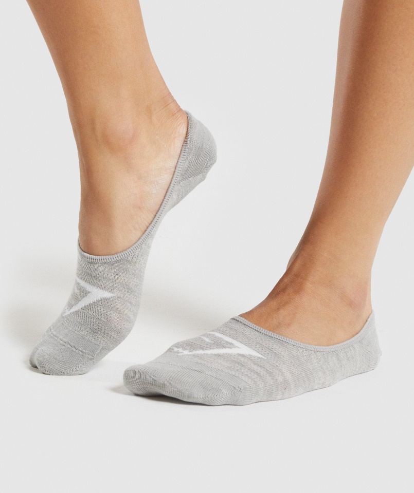 Gymshark No Show Zokni 3db Fehér-világosszürke Márgafekete