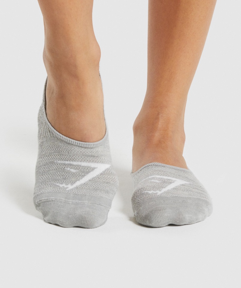Gymshark No Show Zokni 3db Fehér-világosszürke Márgafekete