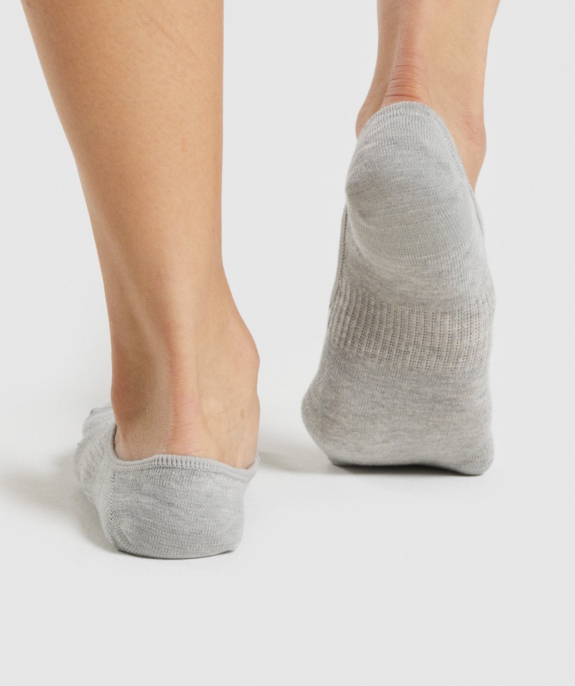 Gymshark No Show Zokni 3db Fehér-világosszürke Márgafekete