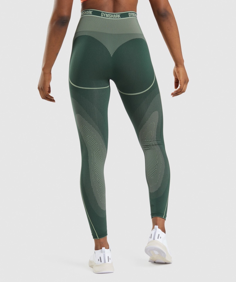 Gymshark Obszidián Zöld-uborka Zöld Csúcs Varrat Nélküli Magas Szárú Leggings