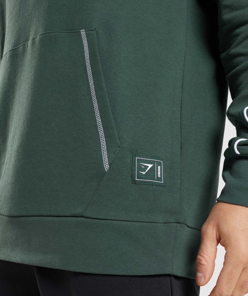 Gymshark Obszidián, Zöld-fehér, Recés Pulcsi