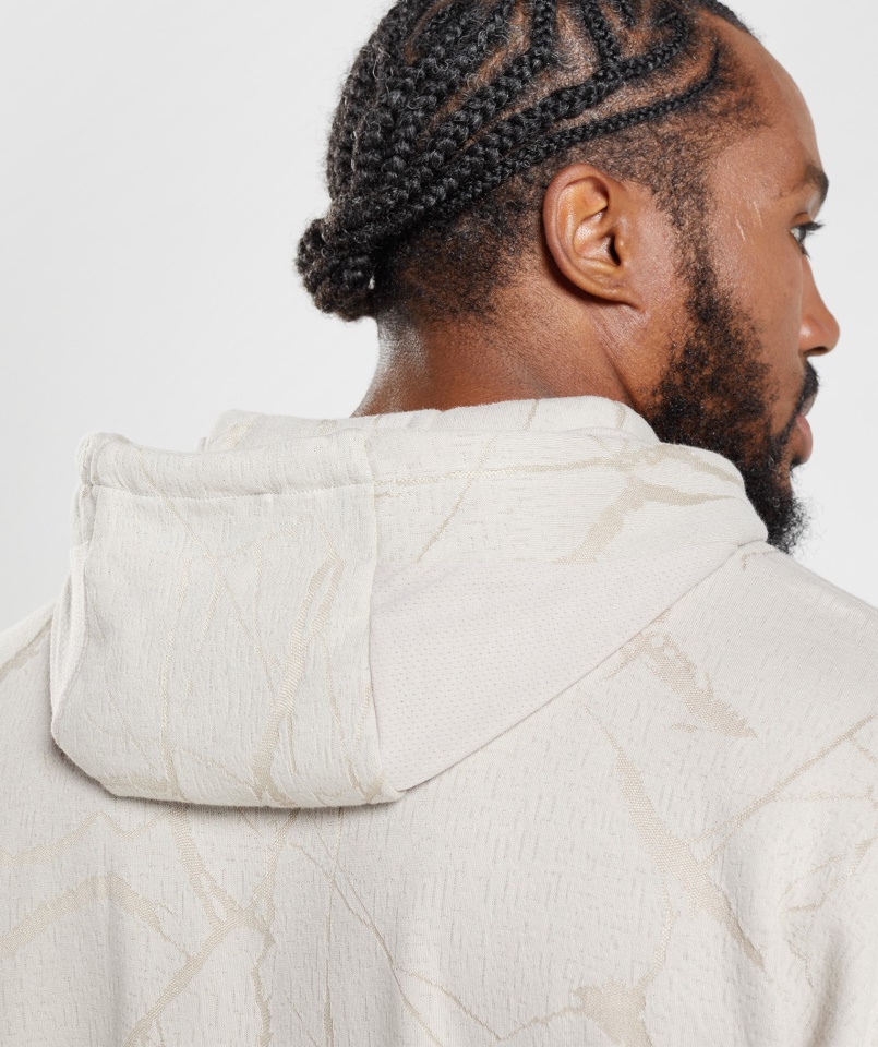 Gymshark Kavicsszürke Mintás Power Cipzáras Kapucnis Pulcsi