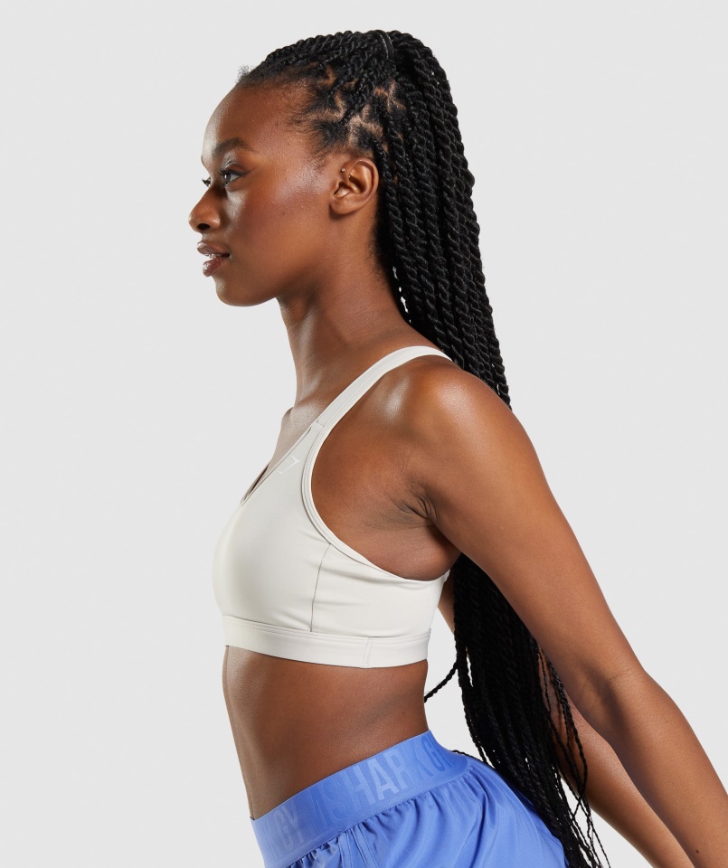 Gymshark Kavicsszürke Gombóc Nyakú Sportmelltartó