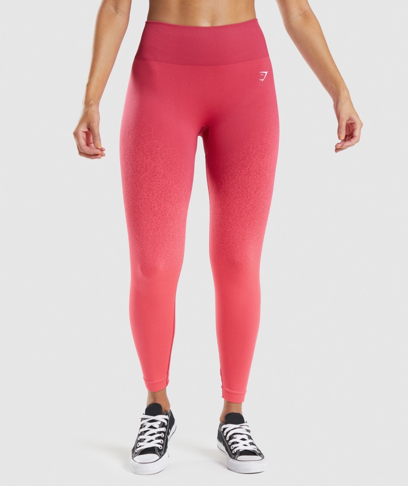 Gymshark Pink-red Adapt Ombre Varrat Nélküli Leggings