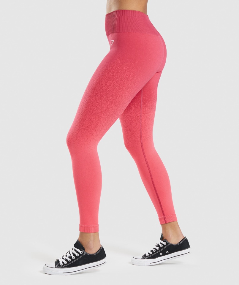 Gymshark Pink-red Adapt Ombre Varrat Nélküli Leggings