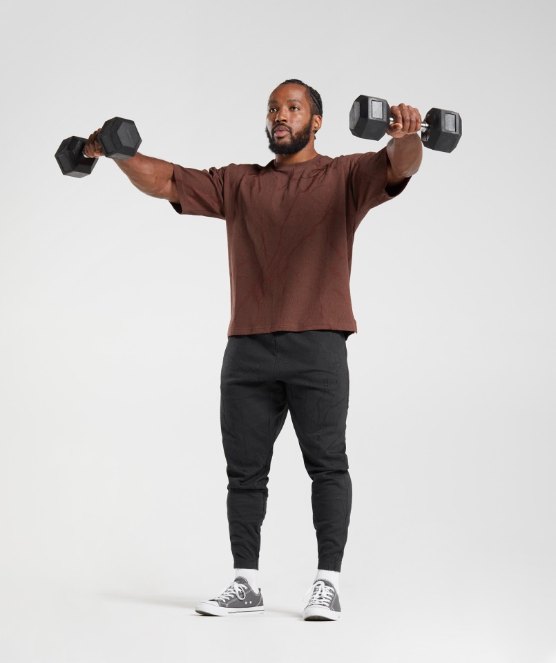 Gymshark Power Joggers Fekete Nyomtatás