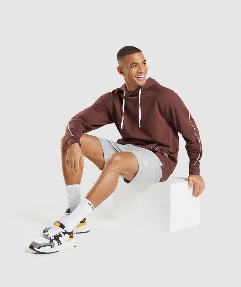 Gymshark Reccess Kapucnis Cseresznye Barna-fehér