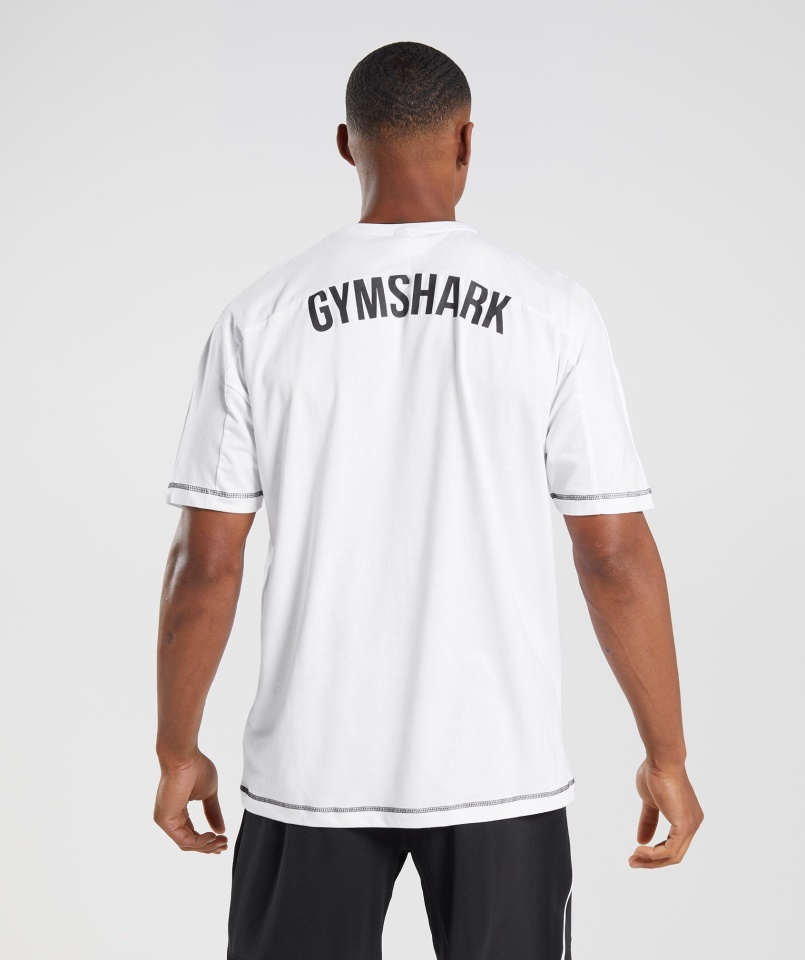 Gymshark Reccess Póló Fehér-fekete