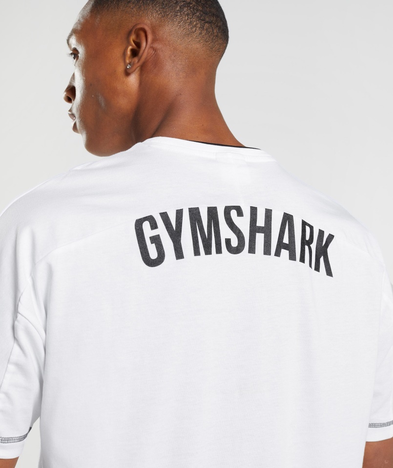 Gymshark Reccess Póló Fehér-fekete
