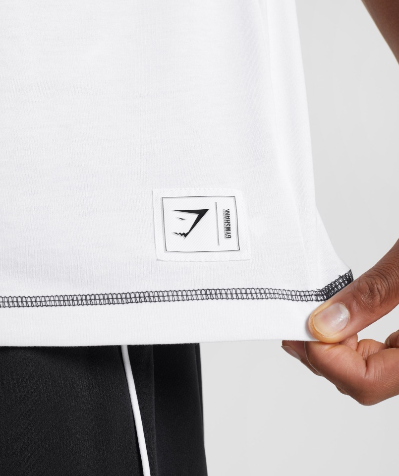 Gymshark Reccess Póló Fehér-fekete