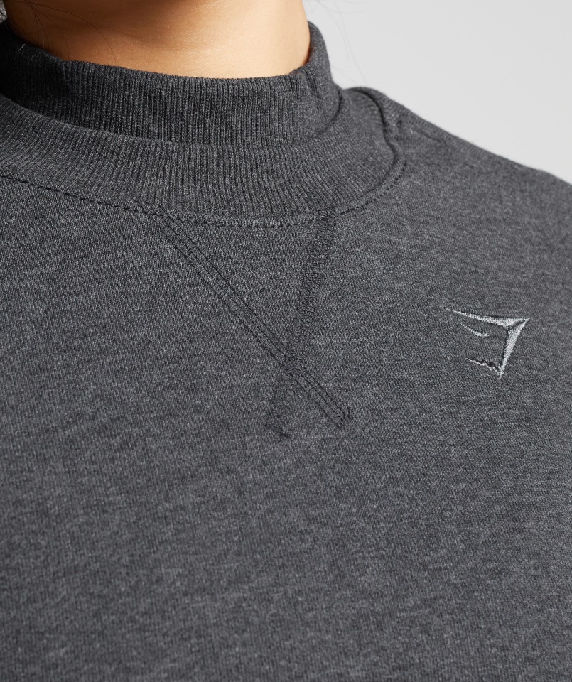 Gymshark Pihenőnap Izzadság Vágott Pulóver Fekete Mag Márga