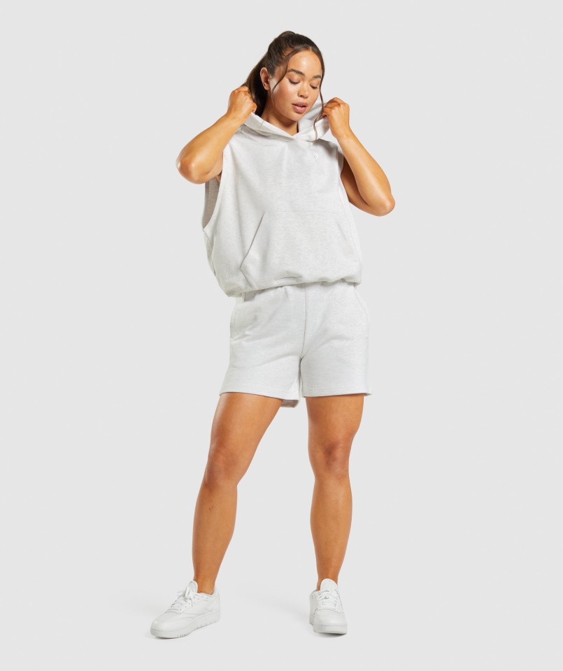 Gymshark Pihenőnap Izzad Ujjatlan Pulcsi Felhőmárga