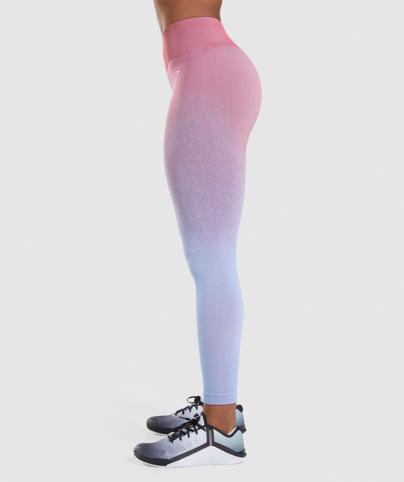 Gymshark Rose Rózsaszín-világoskék Adapt Ombre Varrat Nélküli Leggings