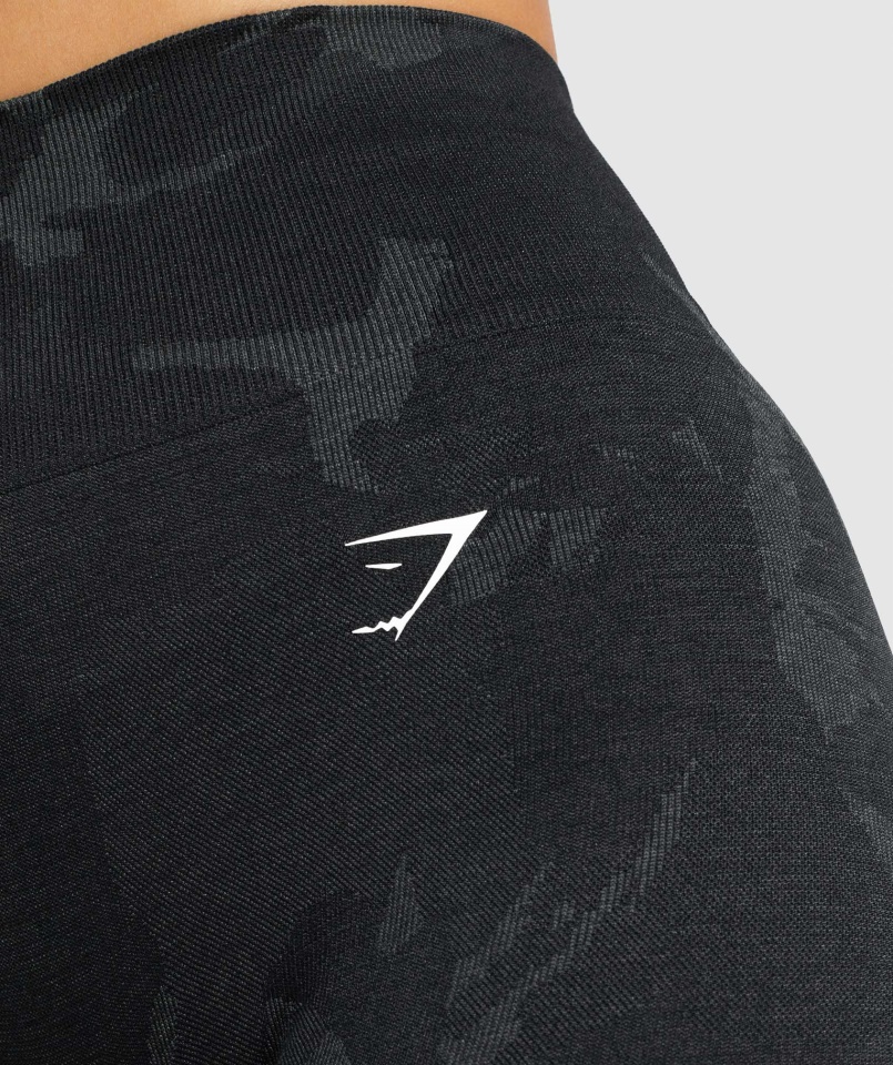 Gymshark Szavanna-fekete Adaptált Camo Varrás Nélküli Leggings