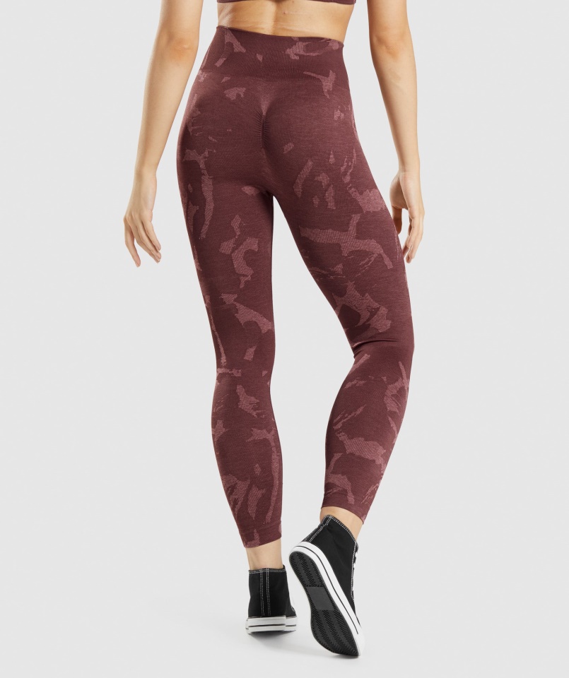 Gymshark Szavanna-cseresznyebarna Adaptált Camo Varrás Nélküli Leggings