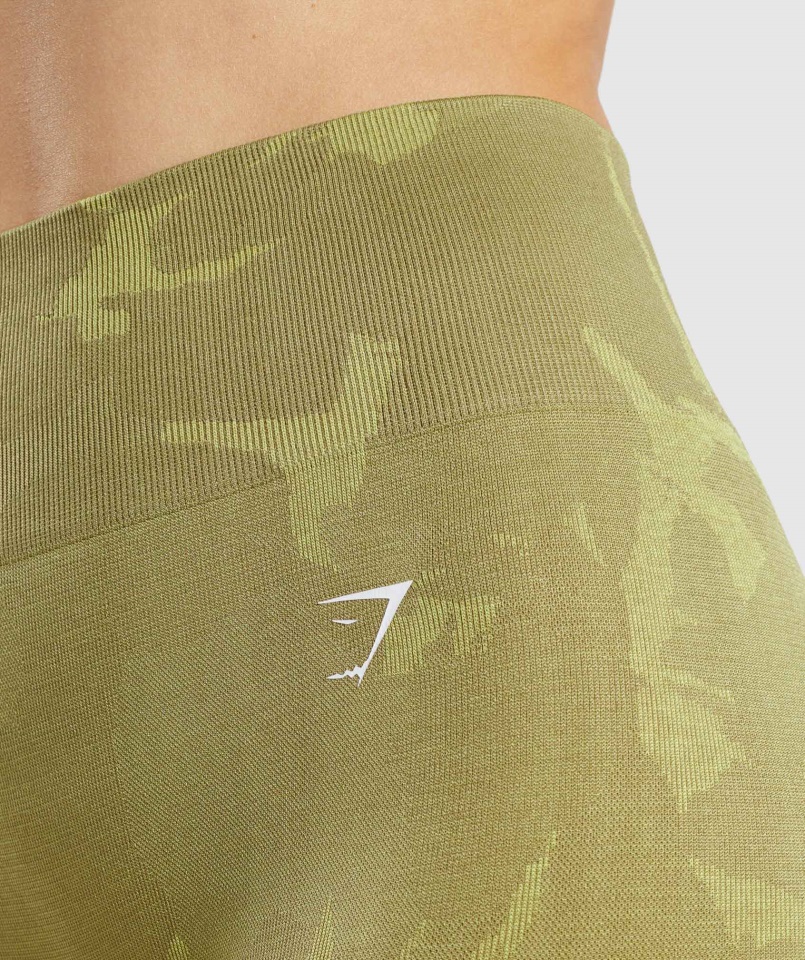 Gymshark Szavanna-griff Zöld Adaptált Camo Varrat Nélküli Leggings