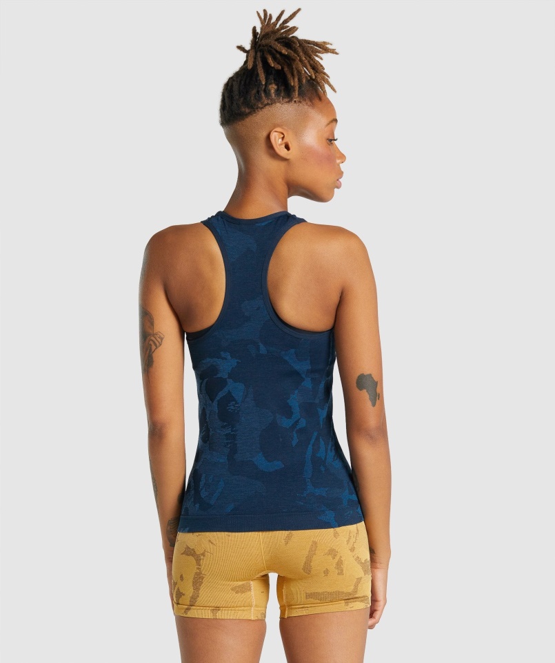 Gymshark Savanna-navy Adapt Camo Varrat Nélküli Tank
