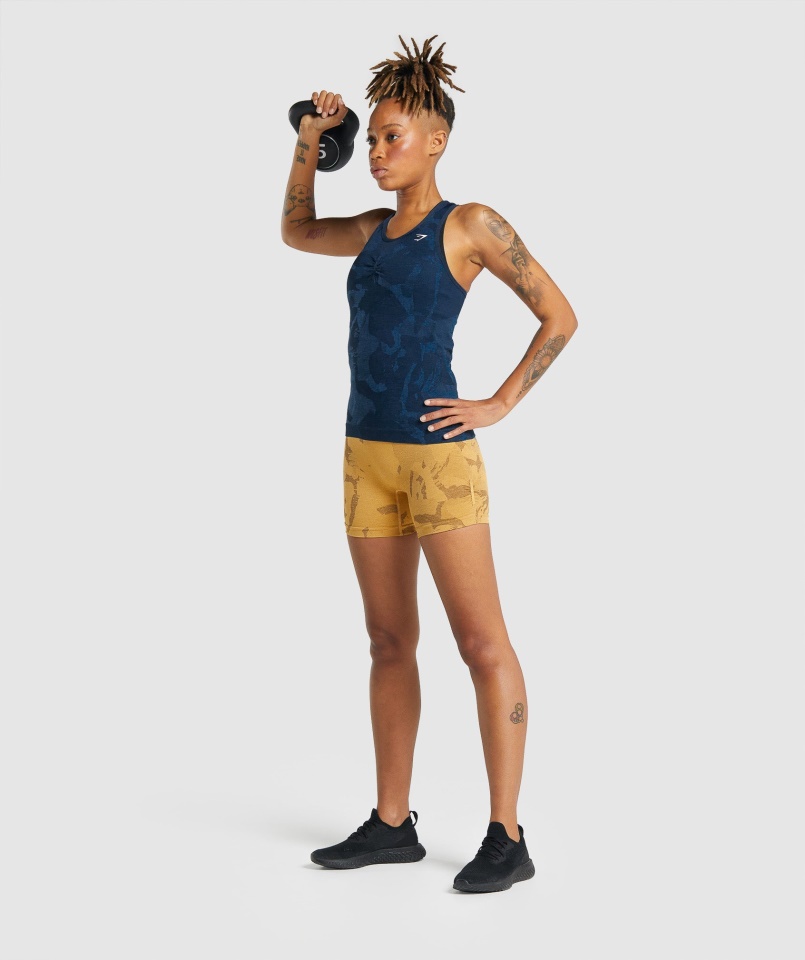 Gymshark Savanna-navy Adapt Camo Varrat Nélküli Tank