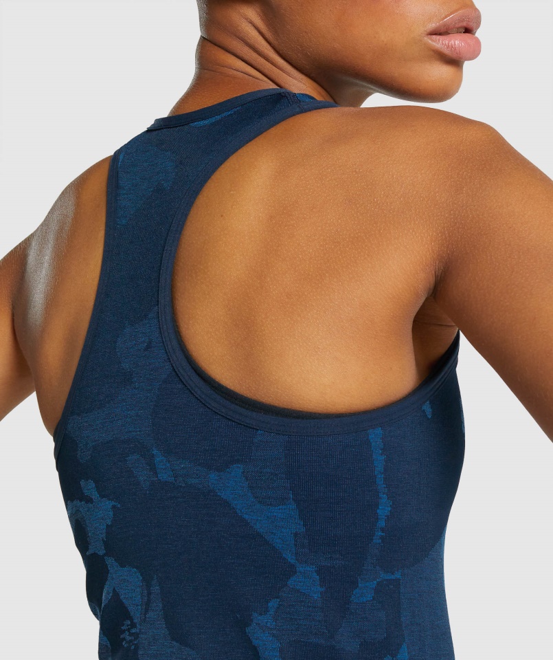Gymshark Savanna-navy Adapt Camo Varrat Nélküli Tank
