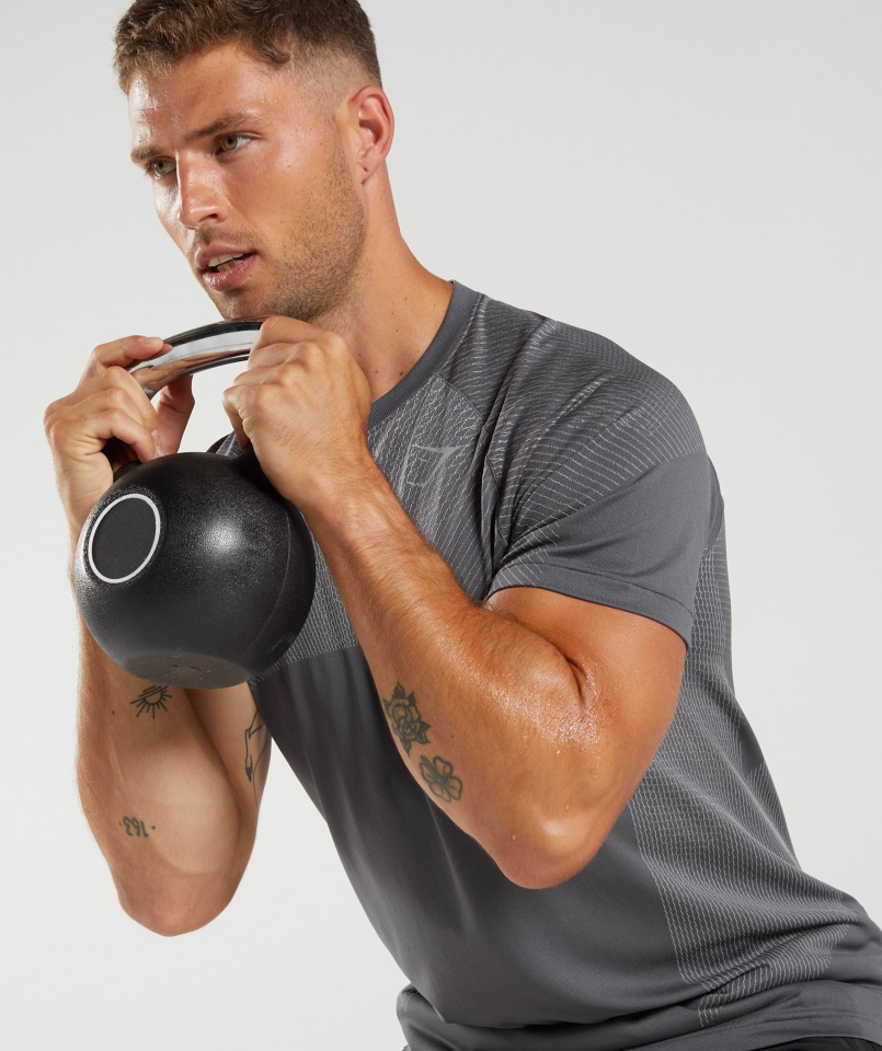 Gymshark Sziluett Szürke-füstös Szürke Csúcsa Varrat Nélküli Póló