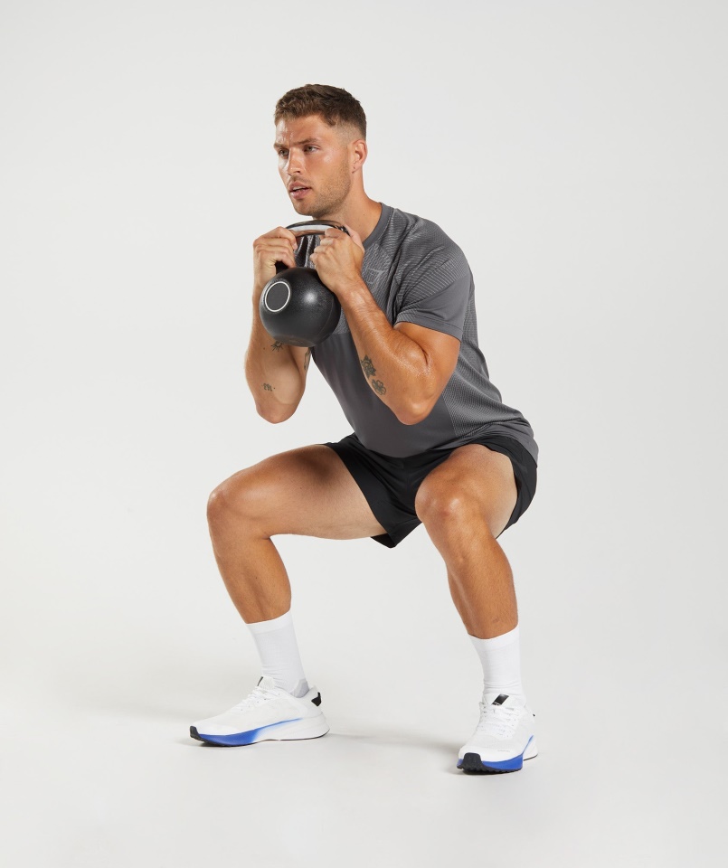 Gymshark Sziluett Szürke-füstös Szürke Csúcsa Varrat Nélküli Póló