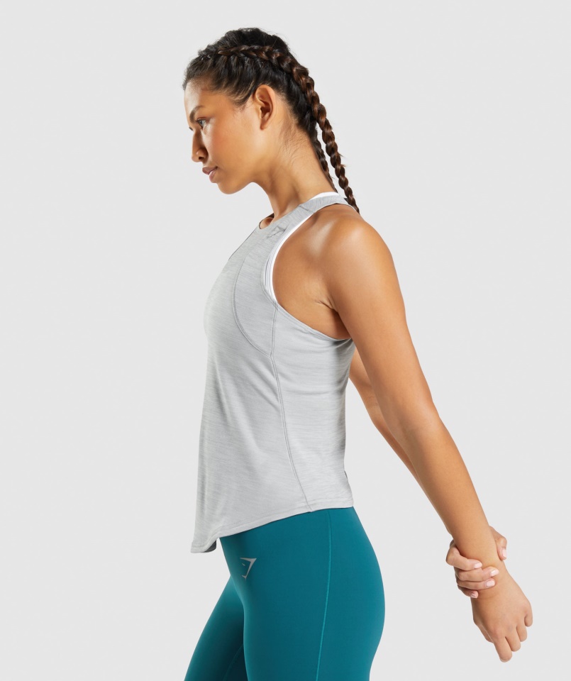 Gymshark Smokey Grey-green Marl Speed Tank
