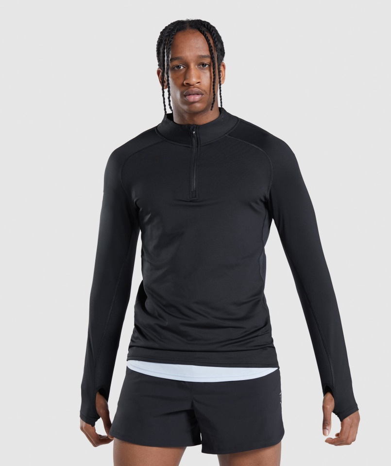 Gymshark Speed Evolve 1-4 Zip Fekete