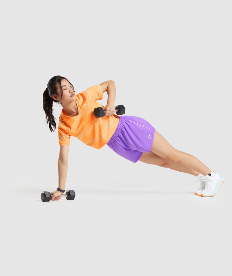 Gymshark Sport Midi Póló Narancssárga Mintás