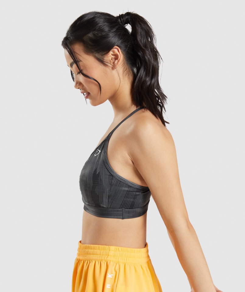 Gymshark Sport Sportmelltartó Fekete Nyomtatással