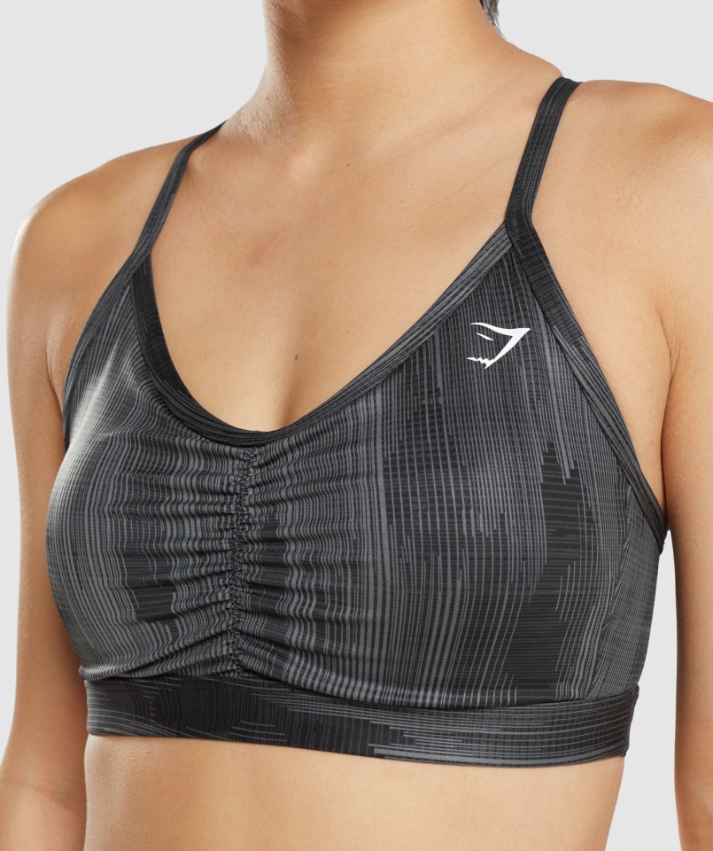 Gymshark Sport Sportmelltartó Fekete Nyomtatással