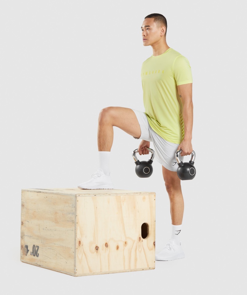 Gymshark Sportcsíkos Póló Szentjánosbogár Zöld