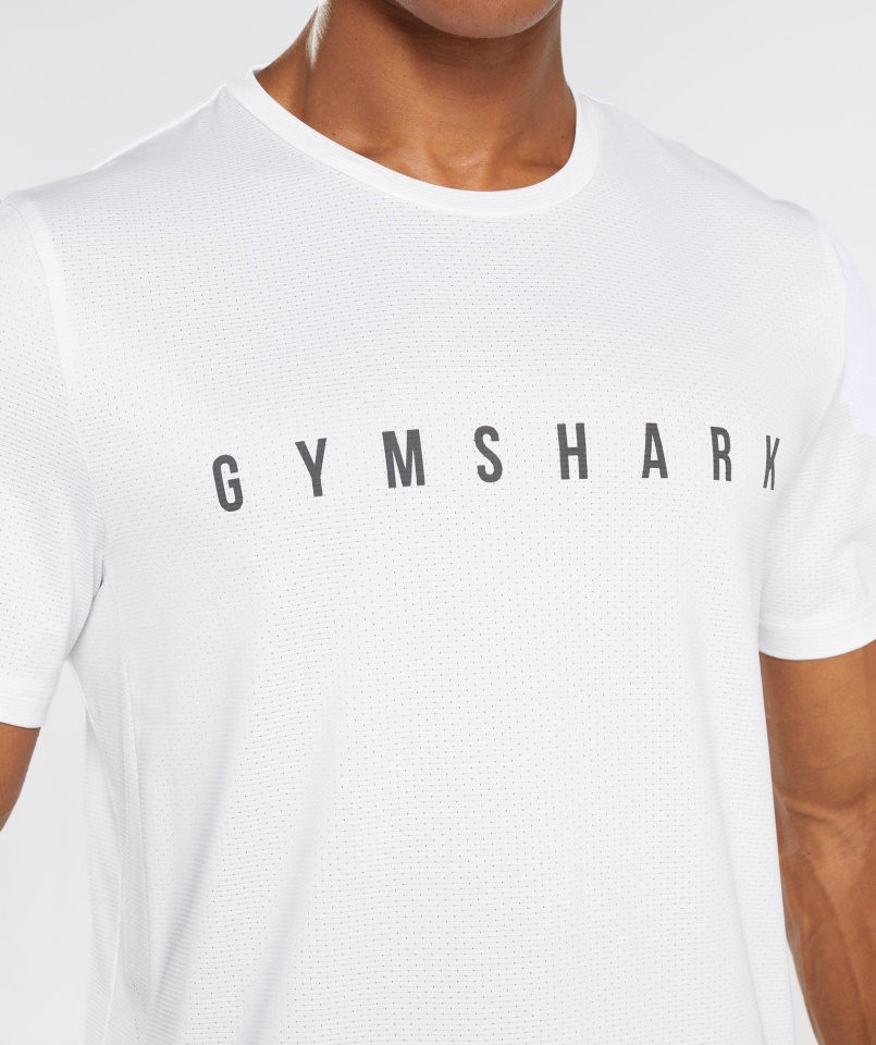 Gymshark Sportcsíkos Póló Fehér