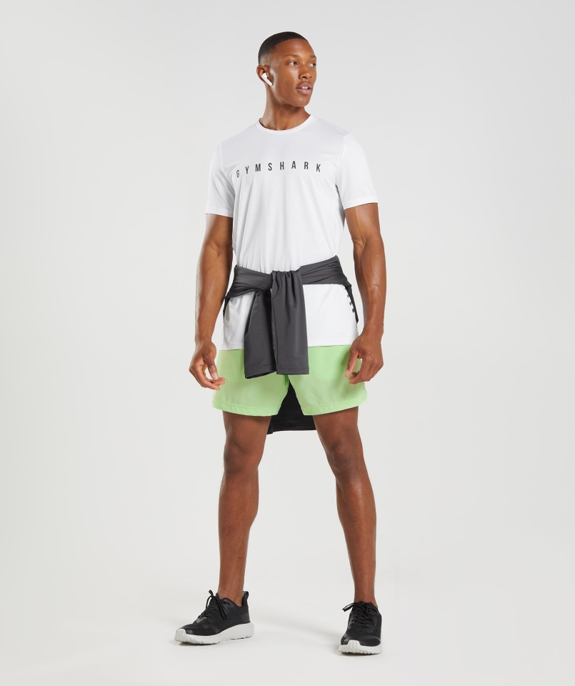 Gymshark Sportcsíkos Póló Fehér