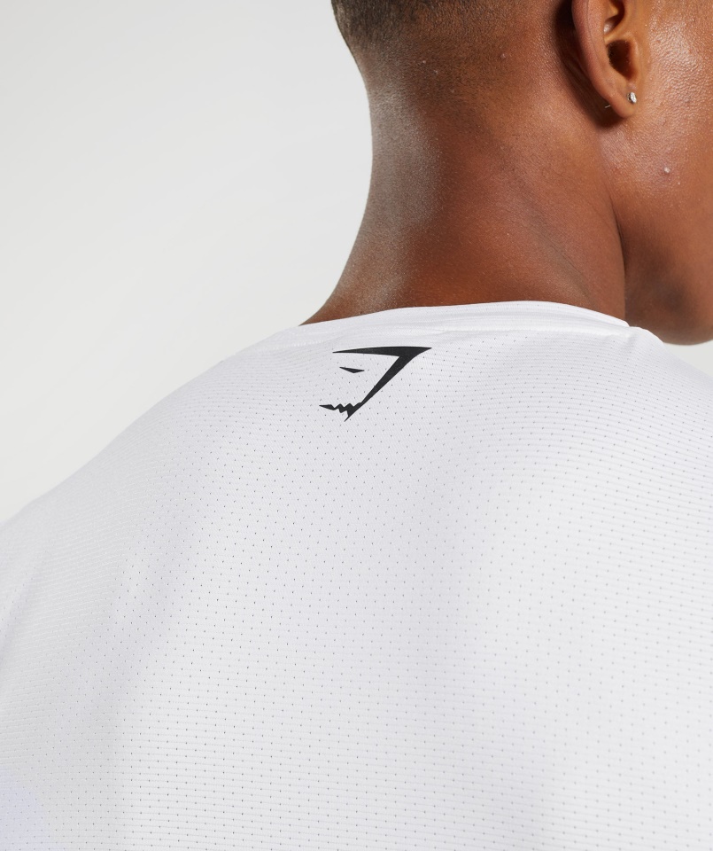 Gymshark Sportcsíkos Póló Fehér