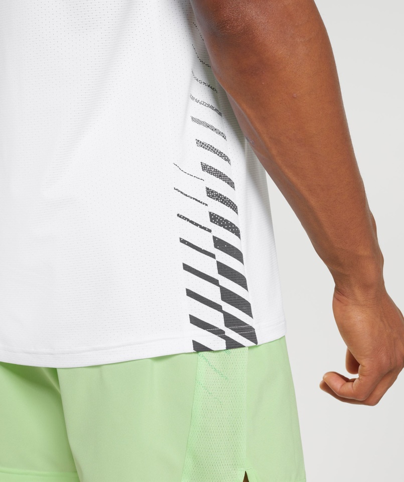 Gymshark Sportcsíkos Póló Fehér