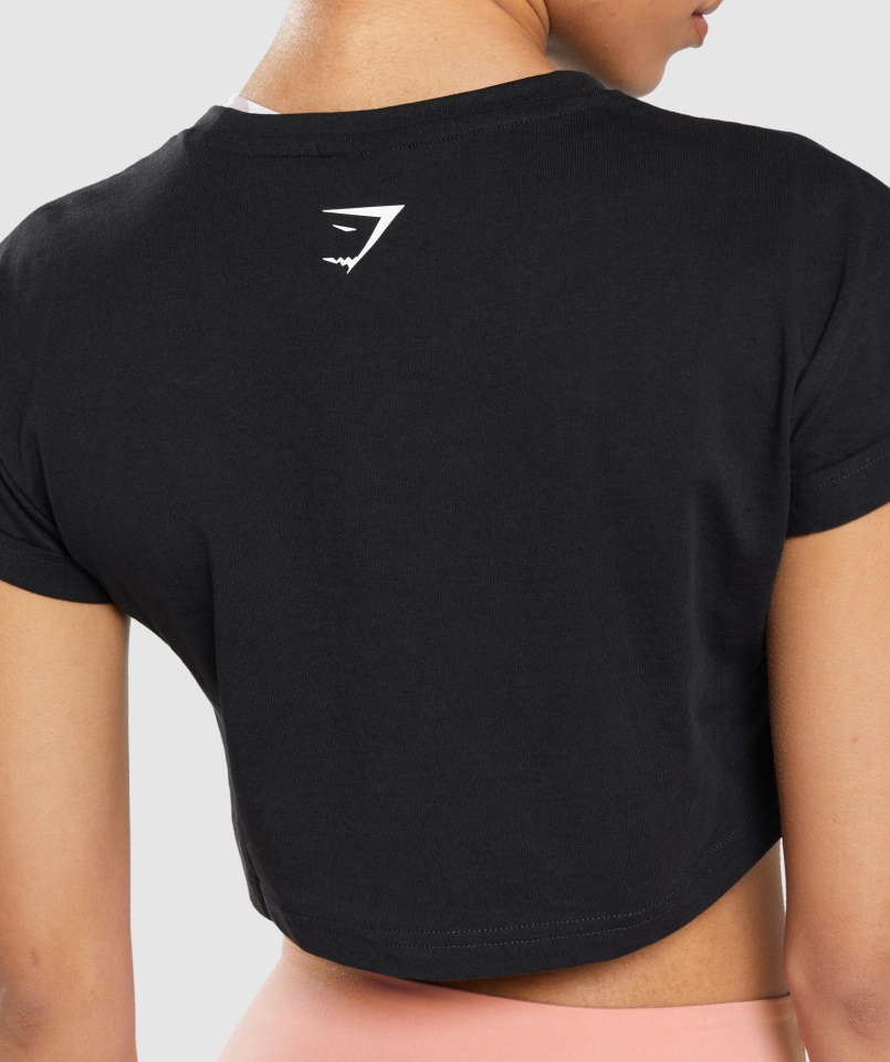 Gymshark Matrica Csomag Crop Póló Fekete