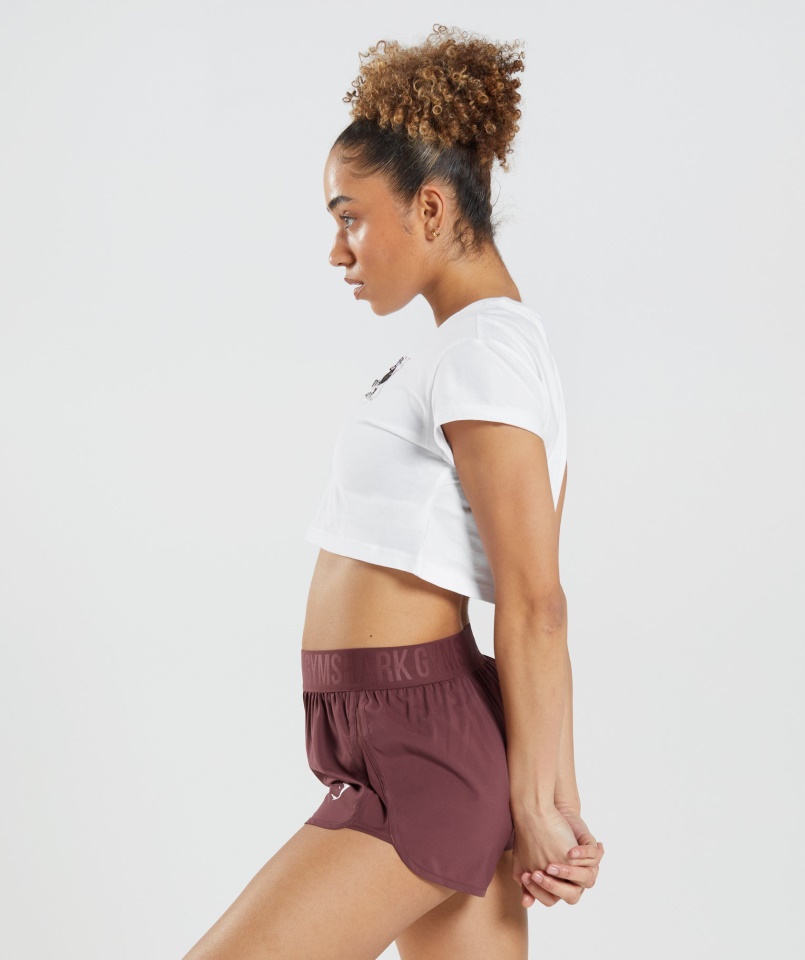 Gymshark Matrica Csomag Crop Póló Fehér