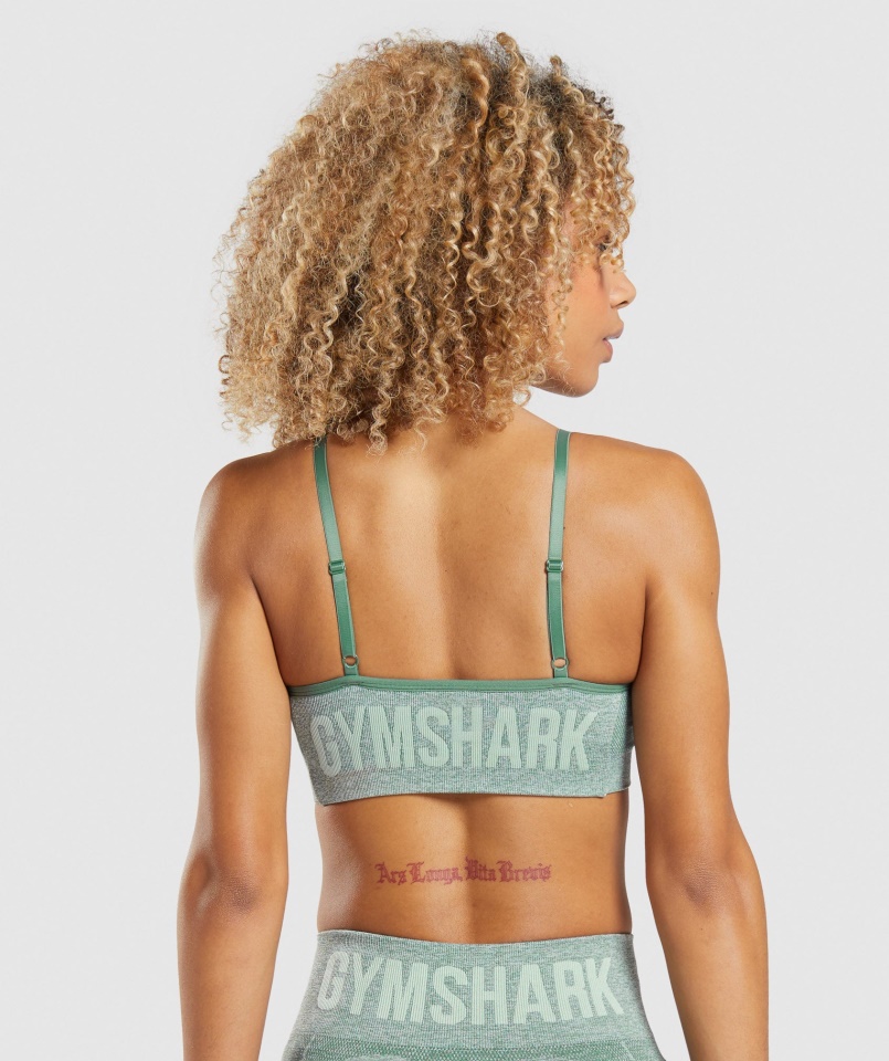 Gymshark Studio Green Marl Flex Pántos Sportmelltartó
