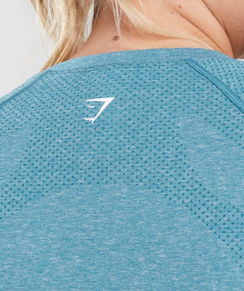 Gymshark Tahoe Kékeszöld Márga Vital Varrat Nélküli 2.0 Könnyű Póló