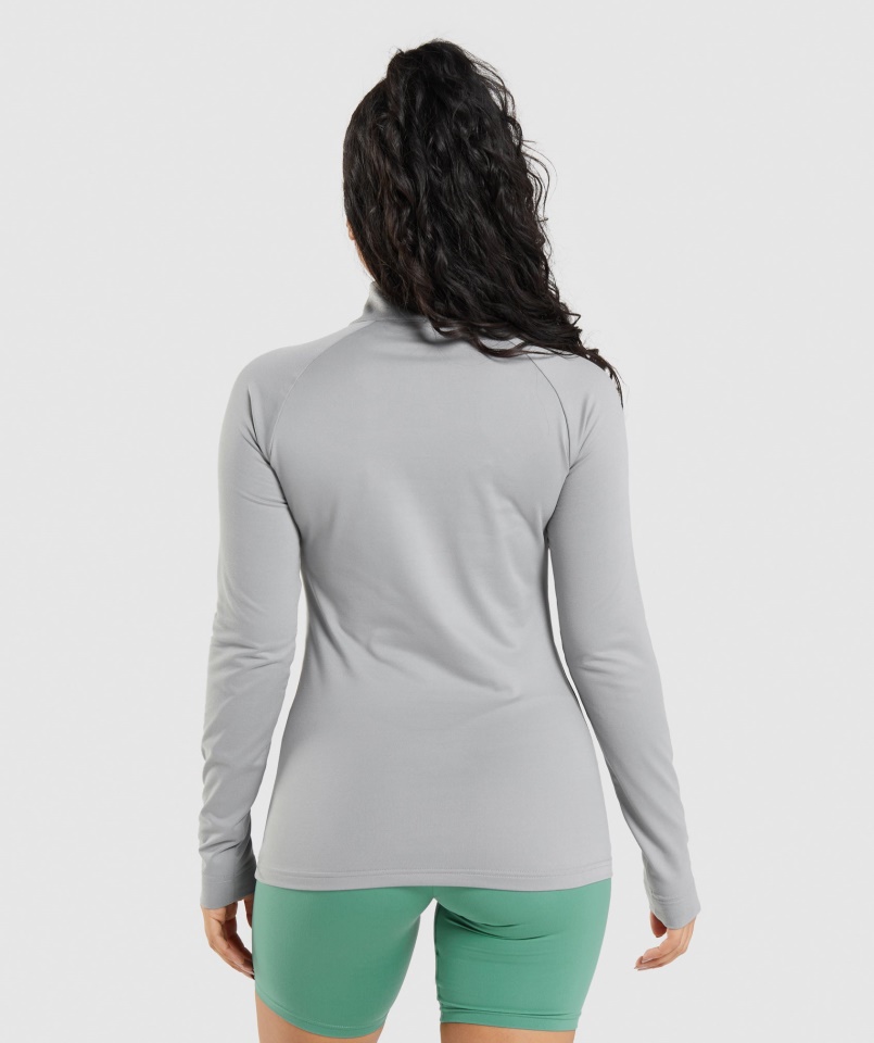 Gymshark Edzés 1-4 Cipzáras Füstös Szürke