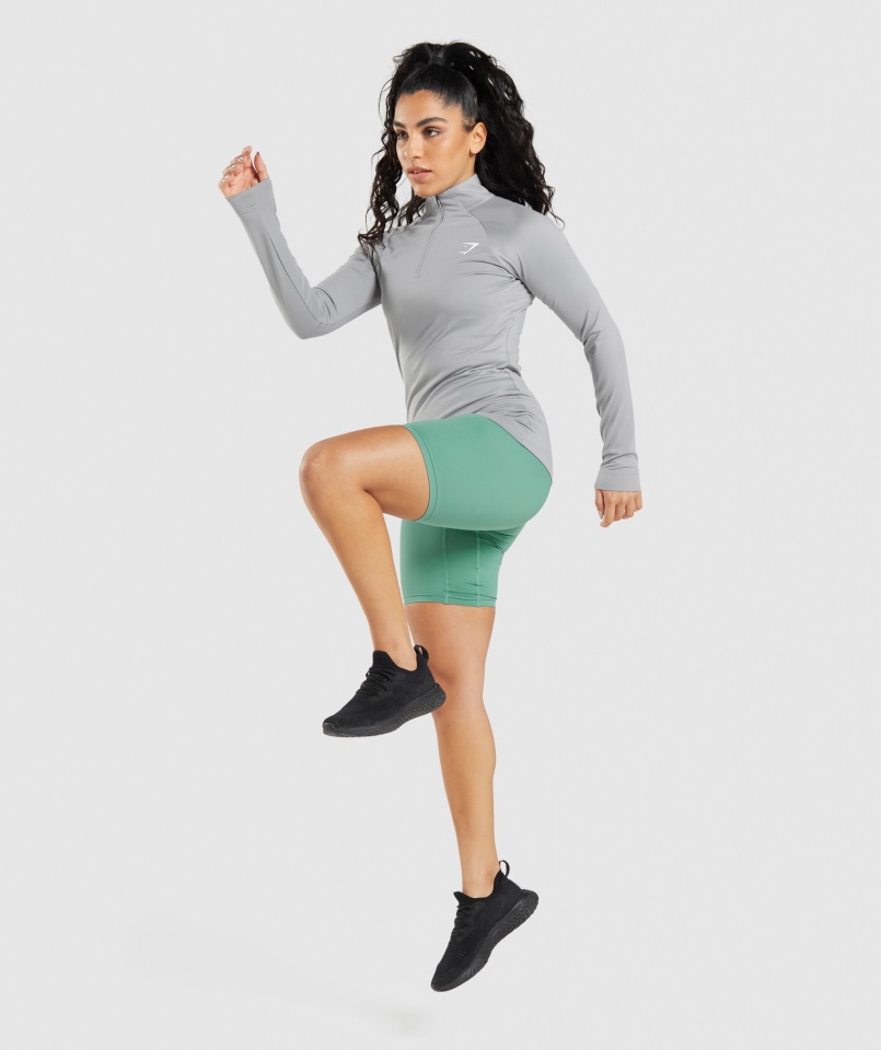 Gymshark Edzés 1-4 Cipzáras Füstös Szürke