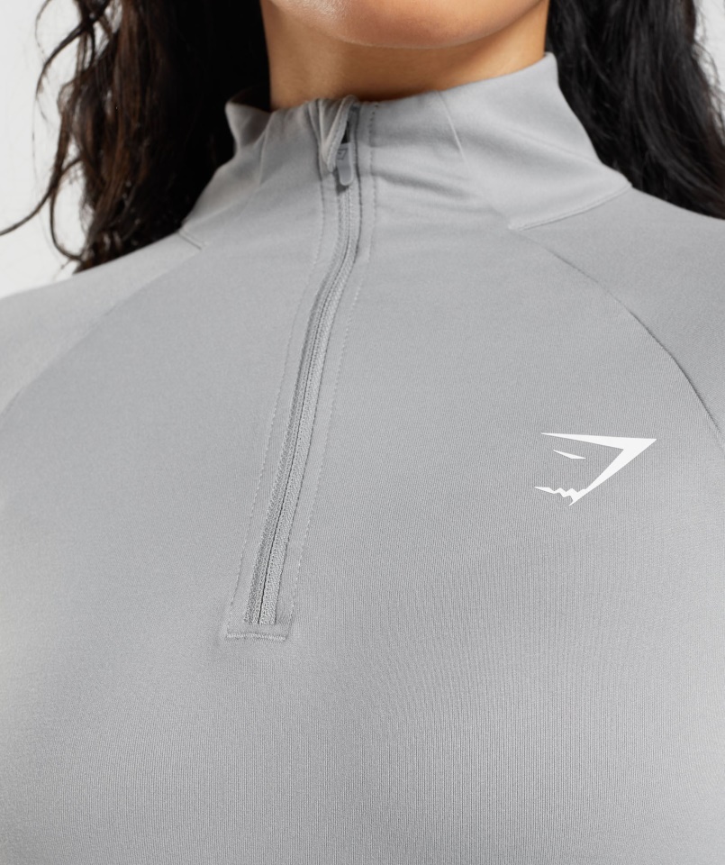 Gymshark Edzés 1-4 Cipzáras Füstös Szürke