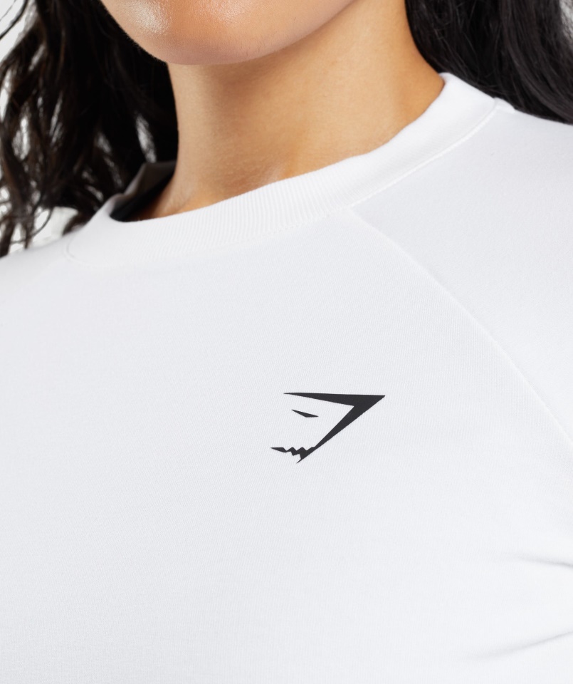 Gymshark Edzés Rövidre Vágott Pulóver Fehér