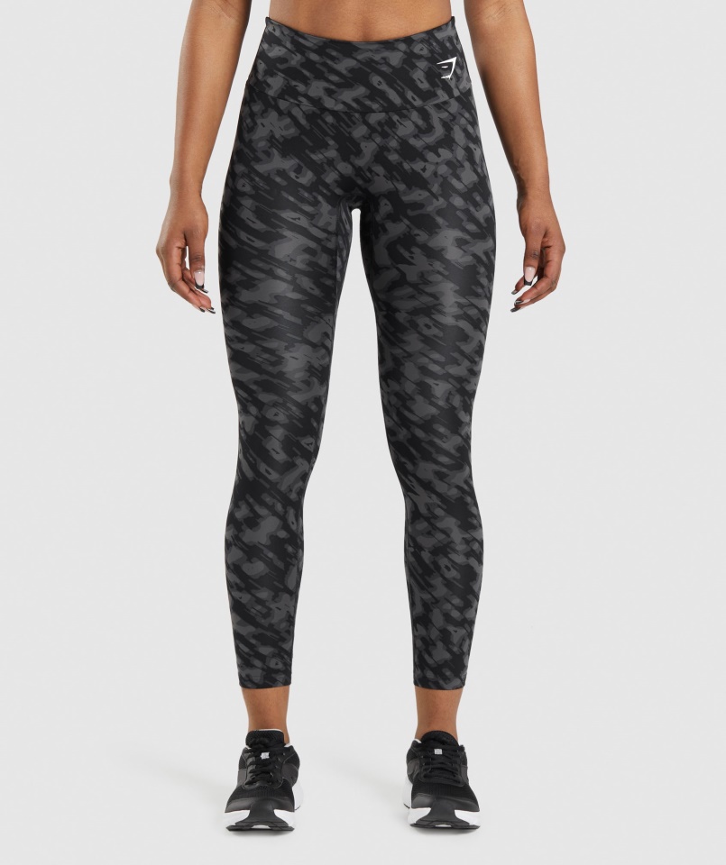Gymshark Tréning Leggings Fekete Mintás