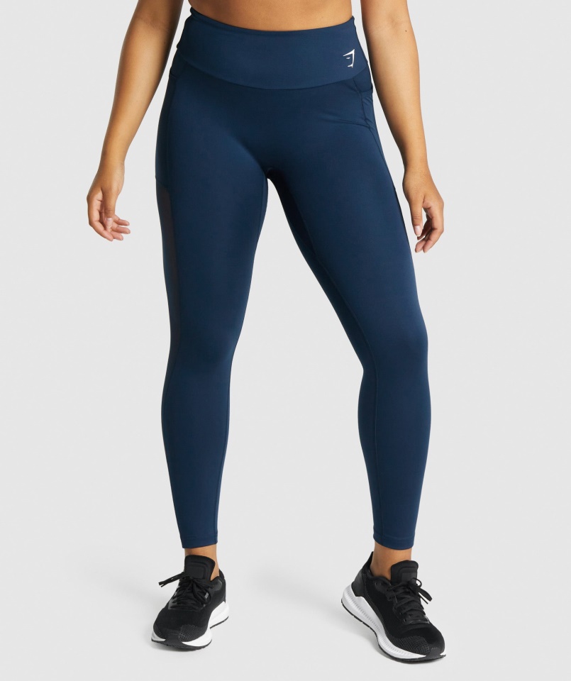 Gymshark Edzés Hálós Zseb Leggings Sötétkék