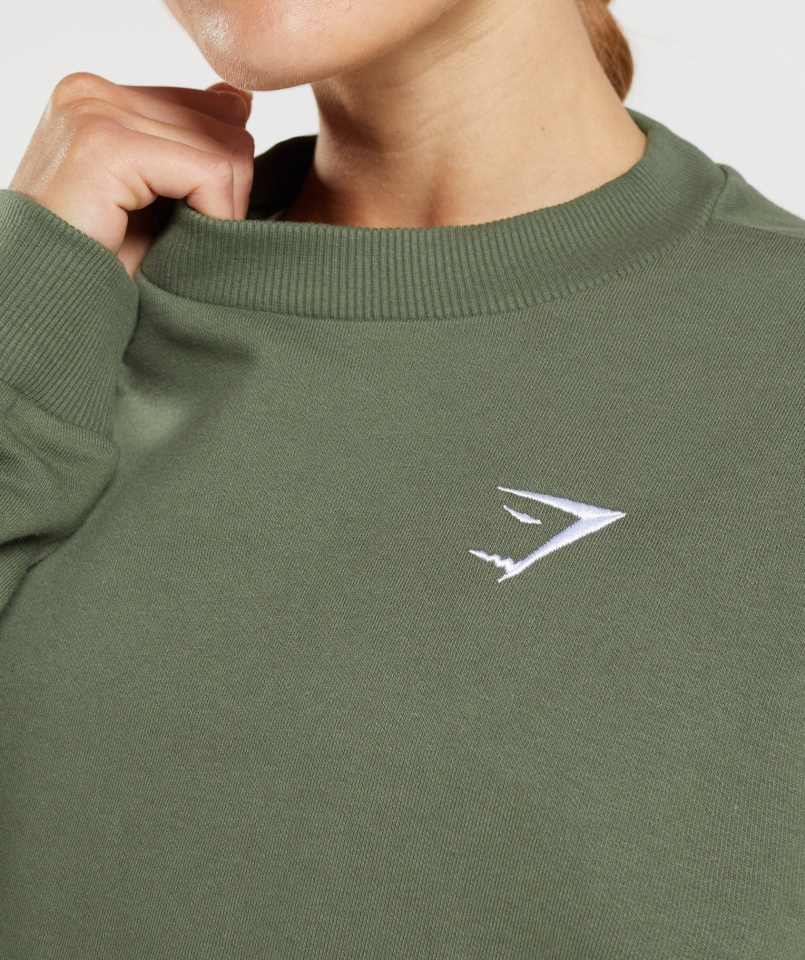 Gymshark Edzés Túlméretezett Pulóver Core Oliva