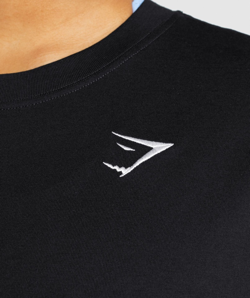 Gymshark Edzés Túlméretezett Póló Fekete