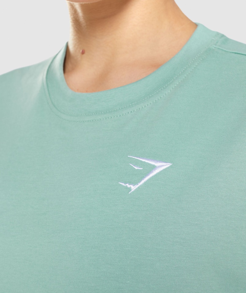 Gymshark Edzés Túlméretezett Póló Maya Kék